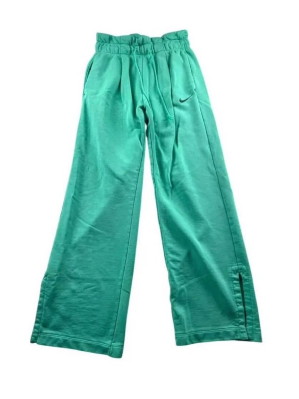 Nike Phoenix Fleece Split Hem Pants Womens Small Green High Waist Lounge